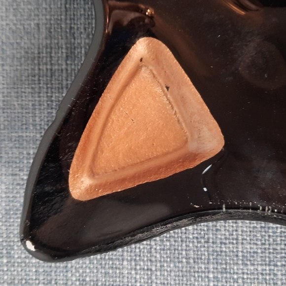 Whimsical Black Cat Face Plate Platter Candy Dish Serveware Halloween *AsIs - Picture 3 of 5